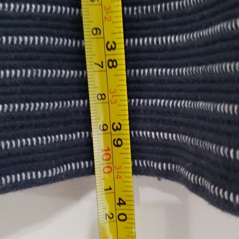 J. Jill Sheath Dress Large Navy Blue Stripe Pockets Work Office Career Corpcore - Picture 4 of 13